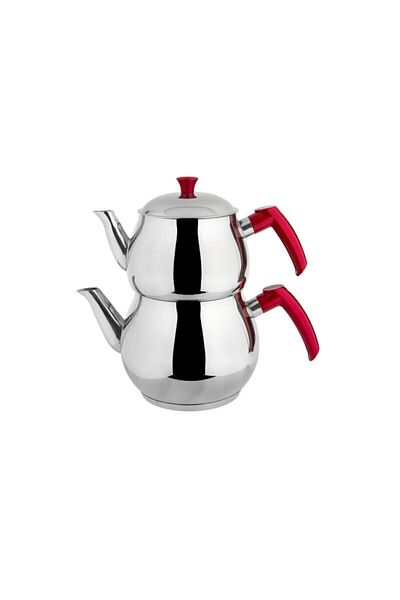 DORA Medium Size Total 2.15 Liter Teapot with Red Steel Strainer
