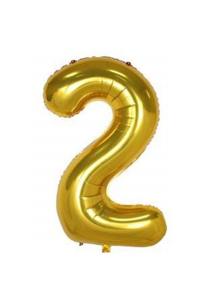 parti sürprizi Foil Balloon 2 Number Gold Color 100 Cm