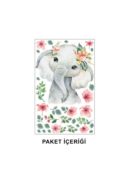 Tilki Dünyası Autocolant de perete pentru cameră pentru copii elefant drăguț