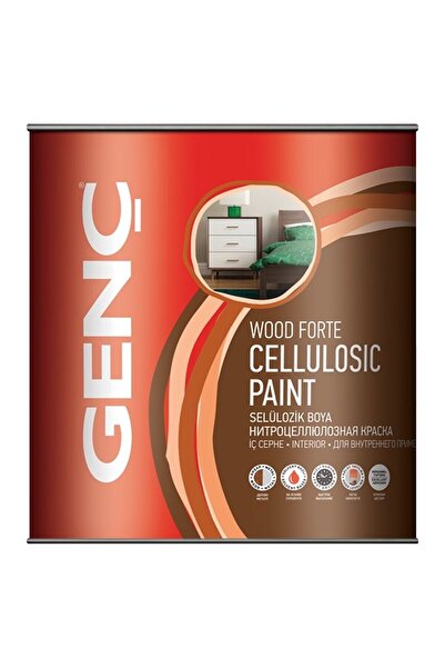 GENÇ Selülozik Ahşap Boyası Mat Renkler 9103 Siyah 0.75 L