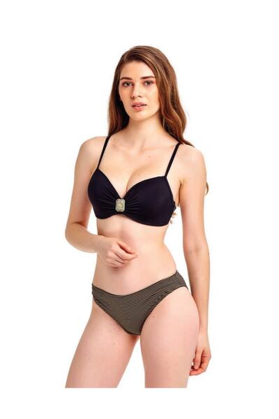 Argento Women's Black Empty Cap Bikini