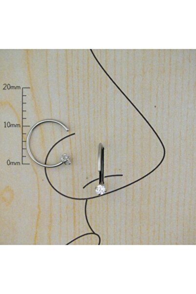 Bylin Takı Cerrahi Çelik Zirkon Taşlı Hızma 12 mm
