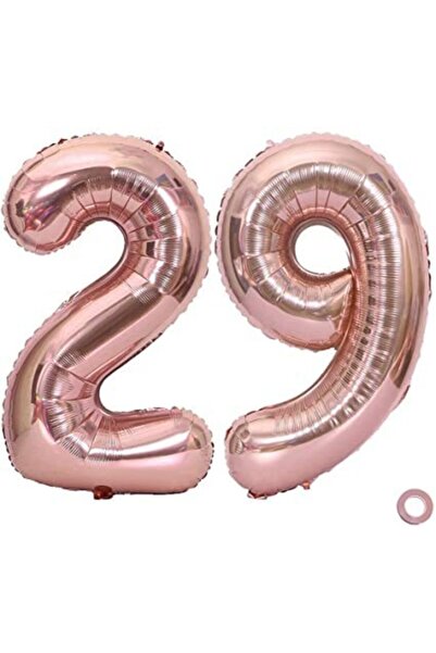 DMS DEKOR بالون فويل رقم 29 سنة لون ذهبي وردي 100 سم