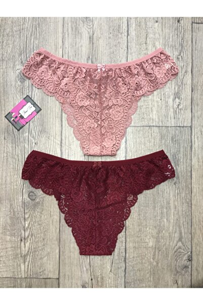 ikinciten lingerie Dantellli Battal Beden 2'li Külot Set