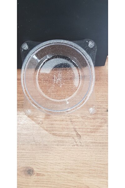 Flip Evcil Hayvan Kedi Köpek Mama Su Kabı Simli Şeffaf Mini Boy 12cm