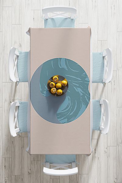 Realhomes Ψηφιακό τυπωμένο τραπεζομάντιλο με αρχαίο μοτίβο σε παστέλ φόντο