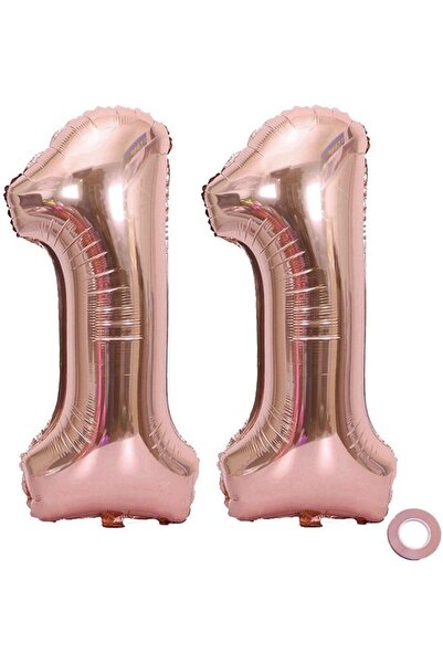 DMS DEKOR 11 Yaş Rakam Folyo Balon Rose Gold 100 Cm