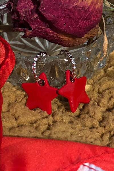Leerybee Neon Red Antiallergic Star Earrings