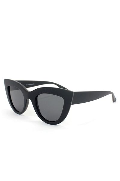 Kinary Thick Framed Design Cat Eye Women's Sunglasses Matte Black New
