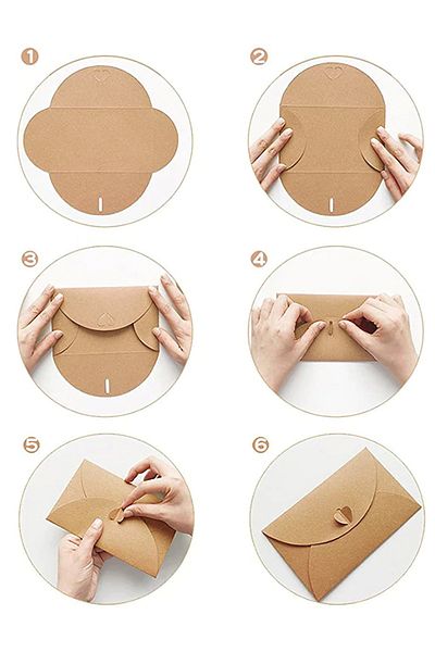 Dekorden Kraft Envelope with Heart Clasp (20 Pieces)