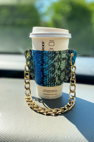 BAHELS Kadın Renkli Özel Seri Deri Kahve Bardak Tutacağı