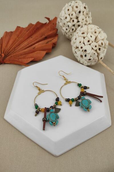 Cocopelli Concept العرقية الفيروز حجر توسبا القرط