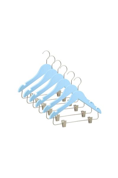 NYN Wooden 0-3 Years Old Baby Hanger with Pegs Blue Color 16 Pieces