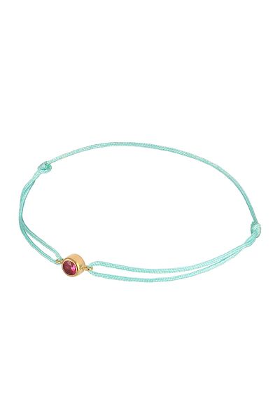 ELLI Armband Synthetischer Rubin Nylonband 925 Silber vergoldet