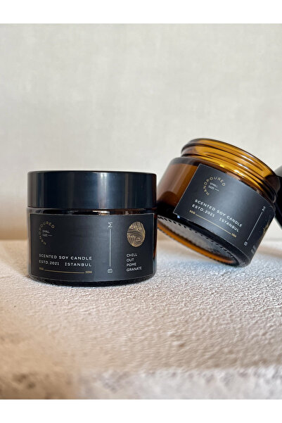 Nar Çiçeği Esanslı Amber Cam Kavanoz Küçük Soya Wax Mum