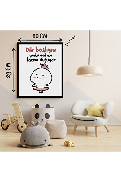 GünayStore STAND UP BECAUSE I FALL WHEN I SLOPE DESENAT MOCHI CAT PRINTED TABLE