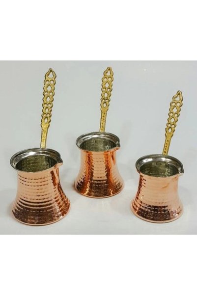 ymn bakırcılık Copper Coffee Pot Set for 3-4-5 People 0134