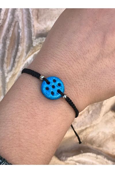 Sultan Telkari Five-Eyed Adjustable Syriac Evil Eye Beaded Unisex Bracelet