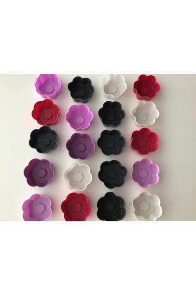 bybirgül Silikon Mini Papatya Kek Kalıbı 12 Adet - Karışık Renk