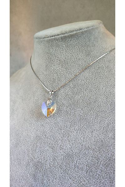 İYİ MODA Diamond Cut Heart Natural Stone Necklace