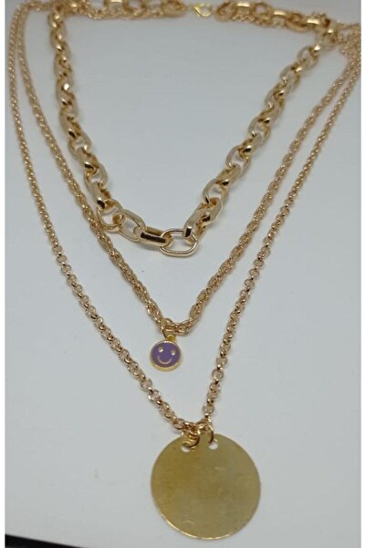 Accessories Madalyon Üçlü Kolye