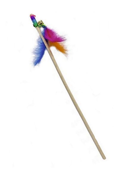 Armoni Cat Fishing Rod with Colorful Feathers and Bells