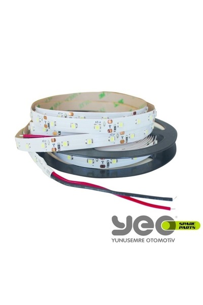 YEO 2835 Tek Çipli 12v 5metre Silikonsuz Şerit Led Sıcak Beyaz
