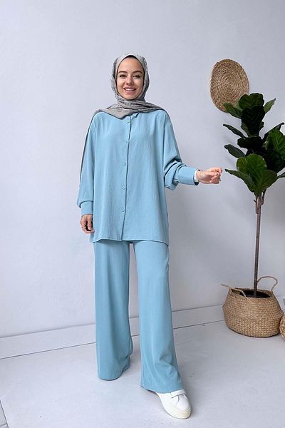 Ka Hijab Set de perle albastre