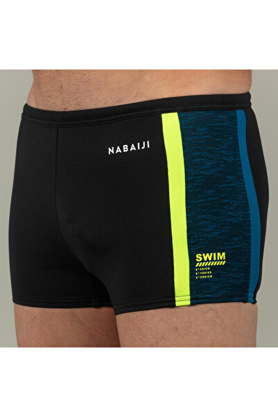 Decathlon Ανδρικό μαγιό μπόξερ Nabaiji Μαύρο Μπλε Κίτρινο Yoko