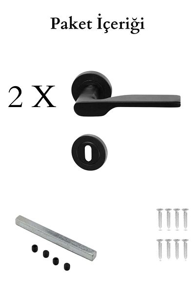 HOBİDABİ Modern Decor Black Round Pin Door Handle - Eda Round Series - Pin Door Handle Room Black
