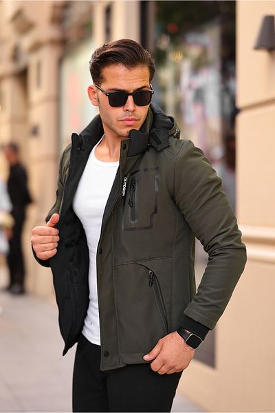 gm giyimarket Outdoor Water, Cold and Wind Proof, Fur Fiber Filled Softshell Men's Mountaineer, Camper and Skier Jacket