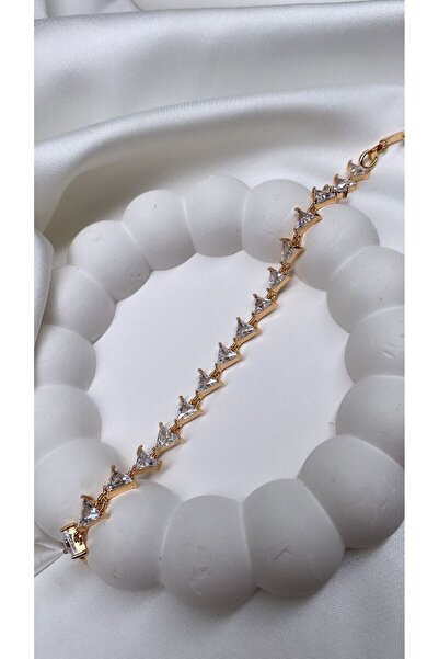 Accessories Taşlı Su Yolu Üçgen Kesim Xuping Gold Renk Bileklik