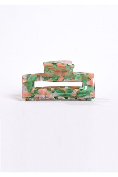 Roberta Lorenz Green Marble Patterned Latch Buckle, Quality Bone Material