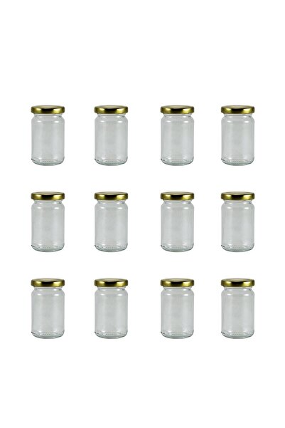 bimbambom 12-Piece Short Glass Spice and Sauce Jar, Small Glass Jar with Lid 10.5 Cc Food Jar