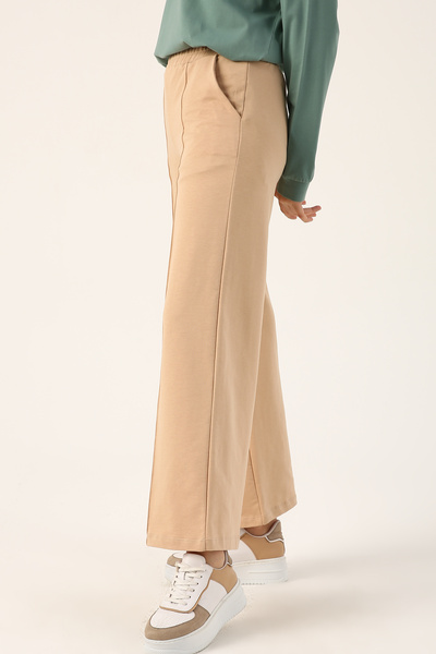 ALLDAY Φούτερ με φαρδιά πόδι με τσέπη Camel Grass