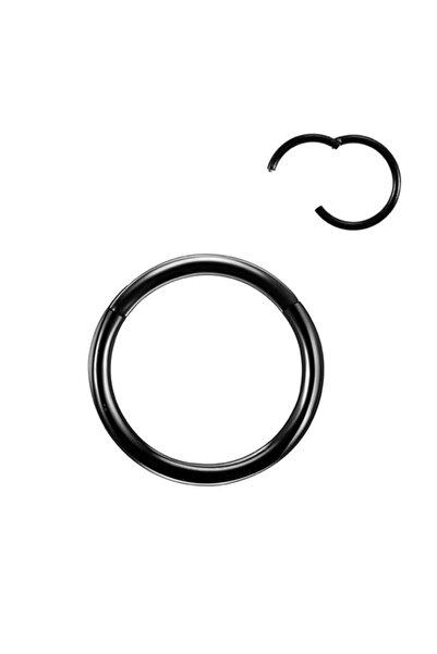 MAZEN Siyah Renk Cerrahi Çelik Tragus Helix Piercing Küpe 1 Adet Tam Tur Piercing ( Beden Seçenekli)