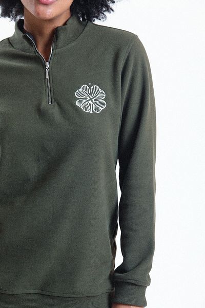 Sekiz Numara Celtic Clover Half Zipper Sweatshirt