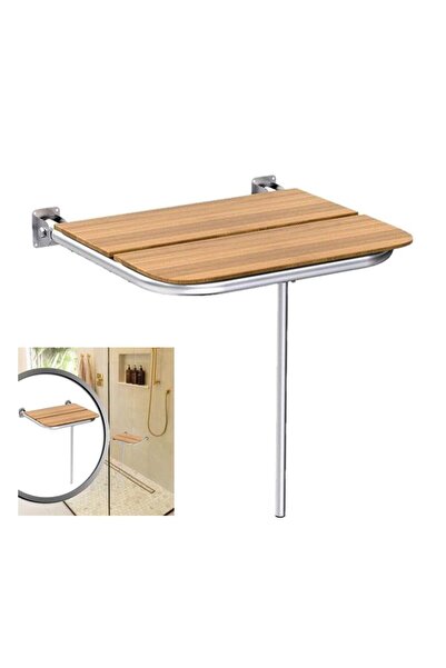 ACAR Katlanır Ahşap Yüzey Duş Oturağı, Katlanabilir Duş Taburesi