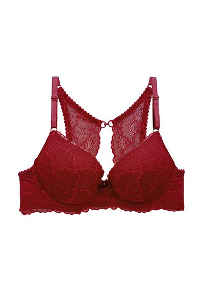 Pierre Cardin Икономичен комплект от 2 части, тен, бордо, 6808, римски, с полуподдържан гръб и дантелен детайл