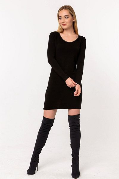 Laranor Black Ballerina Collar Knitwear Dress