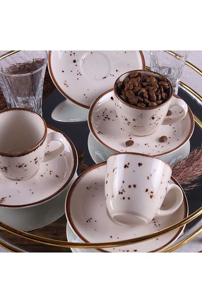 Tulü Porselen Set cești de cafea Reactive 46 Cream Luna1 12 piese pentru 6 persoane