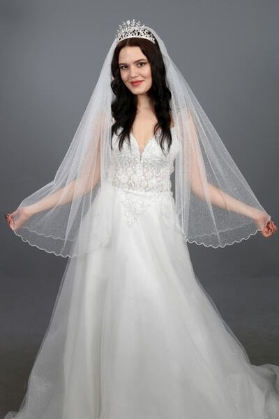 paris in paris Voal de mireasă cu strasuri brodate cu piatră de cristal Voal ...