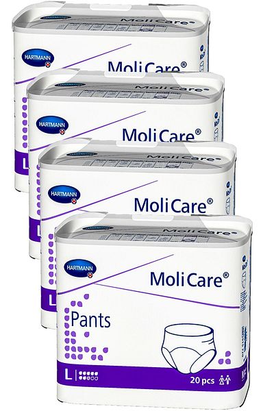 Hartmann Molicare Pants Absorbent Panties 8 Drops Large 20 Pieces 4 Packs 80 Pieces