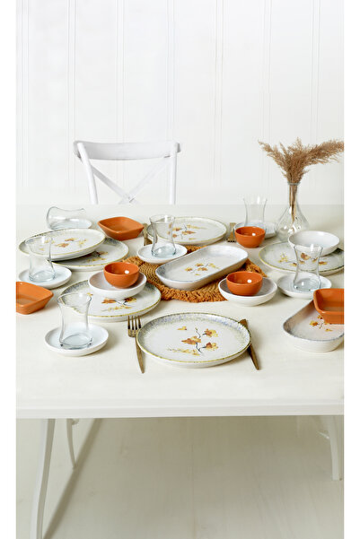 Keramika Yellow Floral Breakfast Set for 6 People 29 Pieces