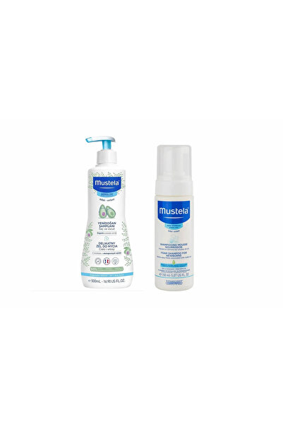 Mustela Yenidoğan Şampuanı 500 ml + Mustela Konak Önleyici Yenidoğan Köpük Şa...