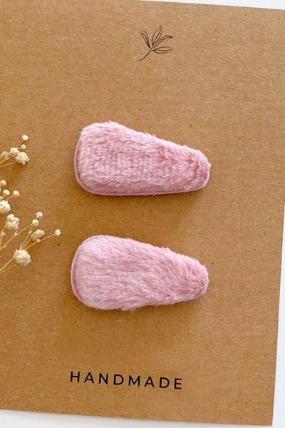 By Nur Erten Dried Rose Soft Fur 2-Piece Clip Buckle Set