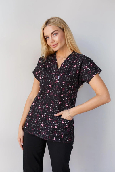 Dr. Mitra منقوشة ليكرا ستيليسكوب الخفافيش الخامس الرقبة الجراحية للجنسين أعلى...