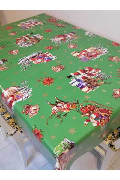 Başak Ev Tekstili NEW YEAR PATTERNED FIBER PVC OIL - REARABLE TABLE CLOTH