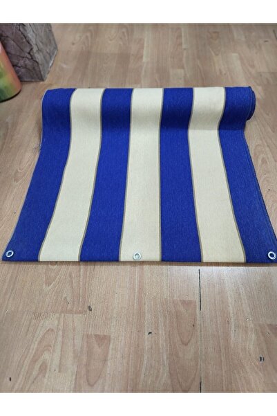 Başak Ev Tekstili 75x100cm Mavi Krem Çizğili Kumaş Balkon Brandası