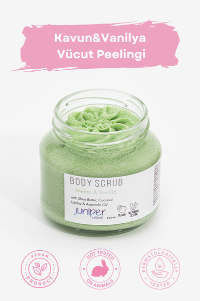 Juniper Natural Doğal Kavun & Vanilya Vücut Peelingi - Nemlendirici, Arındırı...